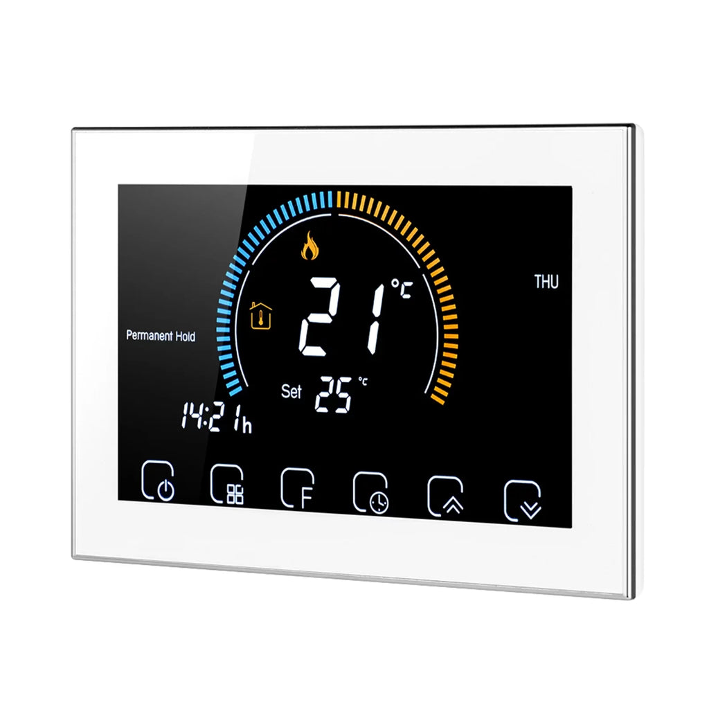 95-240V Smart Programmable 5+1+1 Six Periods Voice APP Control Backlight LCD / Gas Boiler Heating Thermoregulator with Index Humidity Display Lock Function Suitable with Echo Home Tma