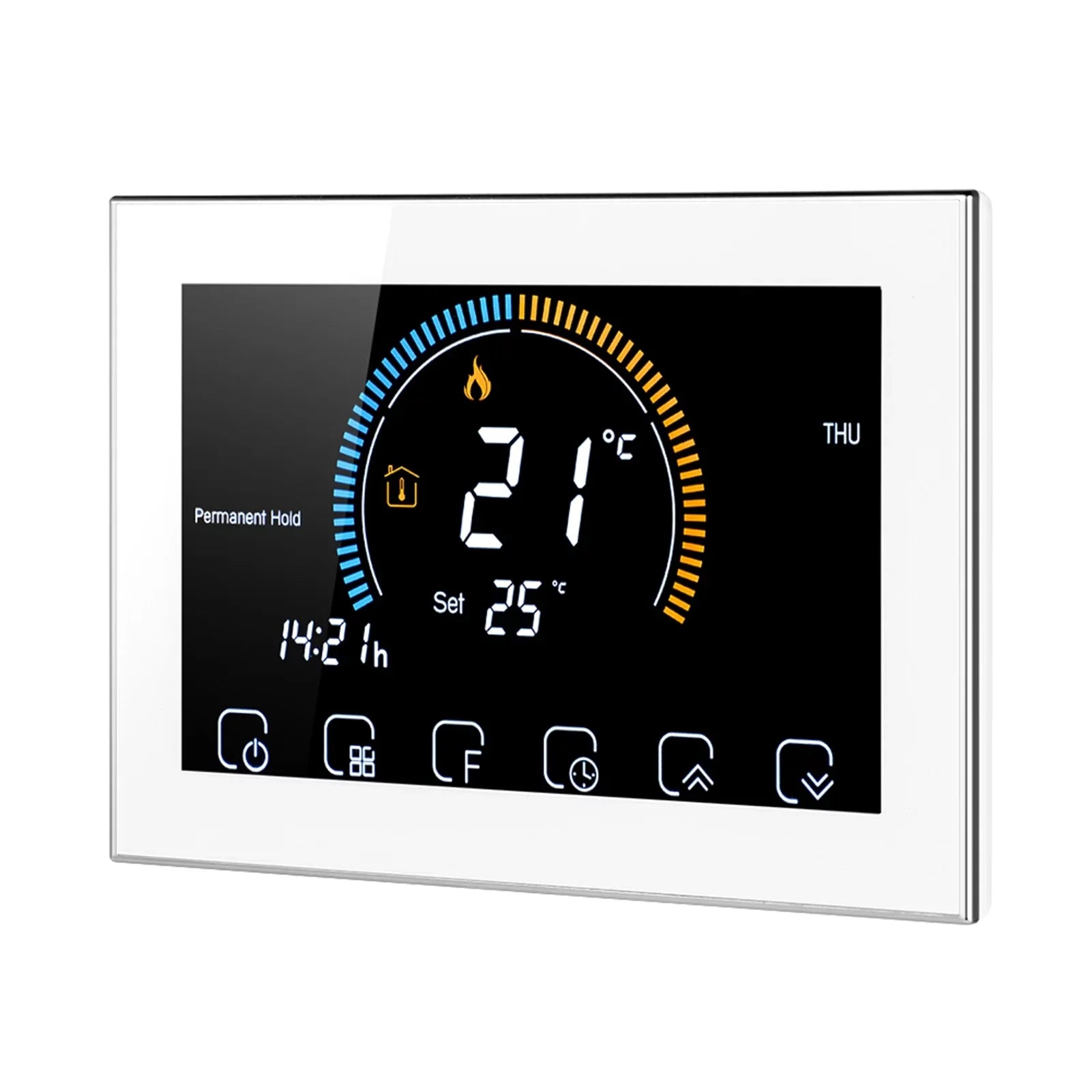95-240V Smart Programmable 5+1+1 Six Periods Voice APP Control Backlight LCD / Gas Boiler Heating Thermoregulator with Index Humidity Display Lock Function Suitable with Echo Home Tma