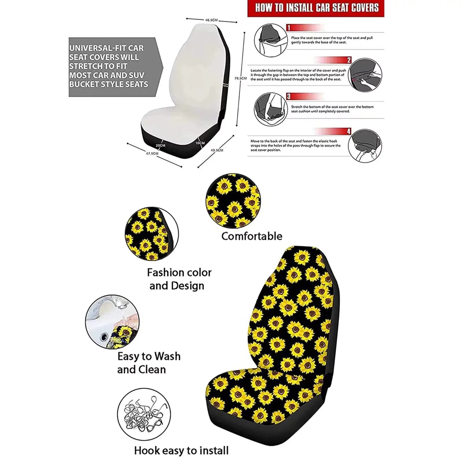 Binienty Interior Accessories Car Seat Protection Set of 8-Van Sedan Seatbelt Pad+Center Console Pad+Front Back Saddle Blanket Wrap Settring Wheel Shield AestheticMushroom Print