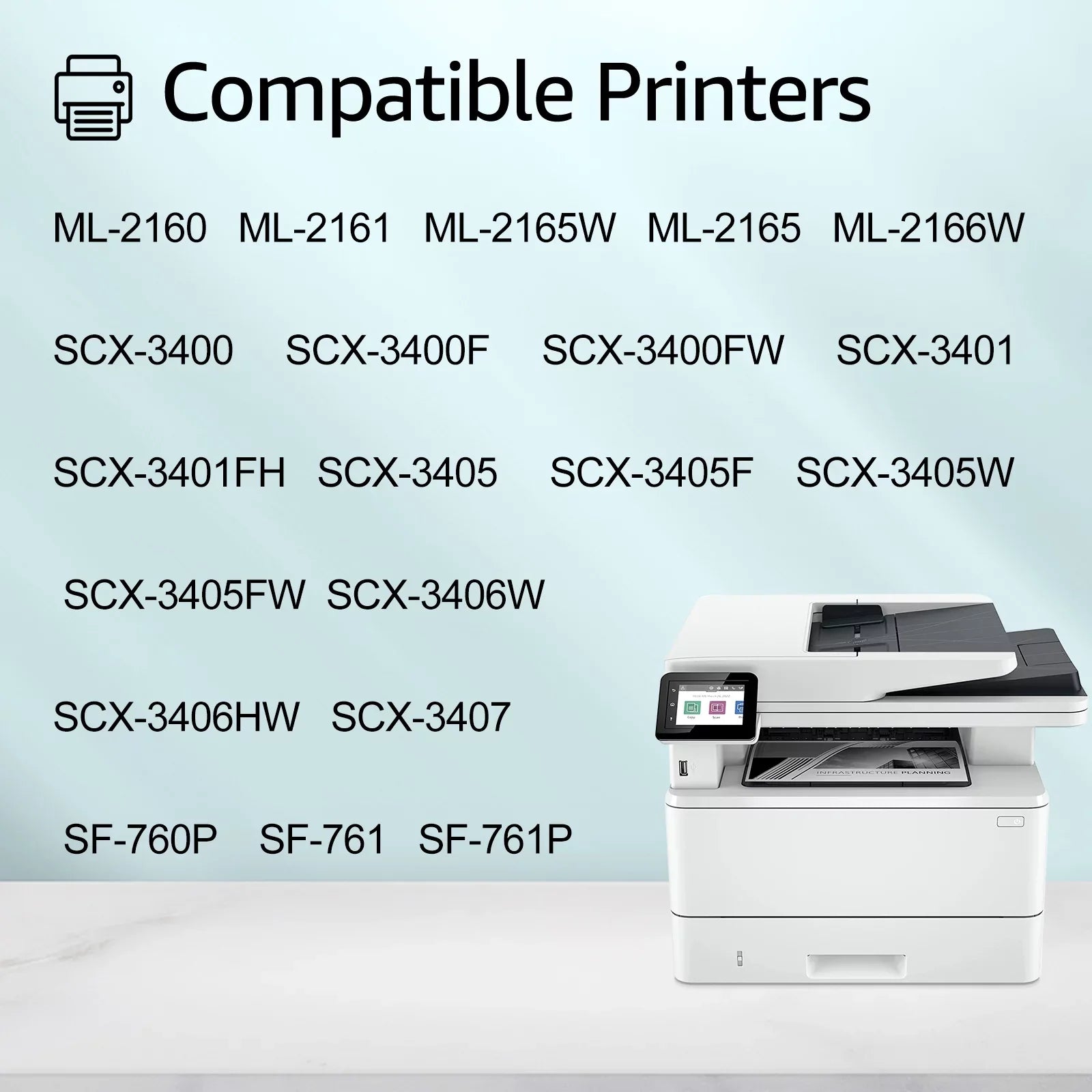 GREENCYCLE 2 Pack Matching for Samsung MLT-D101S 101S Black Toner Cartridge Replacement with ML-2165 ML-2165W SCX-3400 SCX-3405W SCX-3405FW Printer