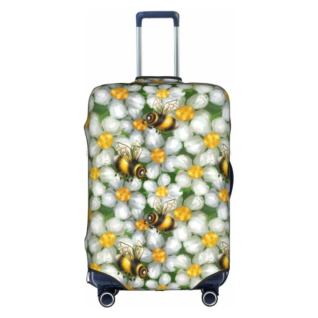 Kll Bees And Flower Luggage Wrap Suitcase Wrap Suitcase Protector-