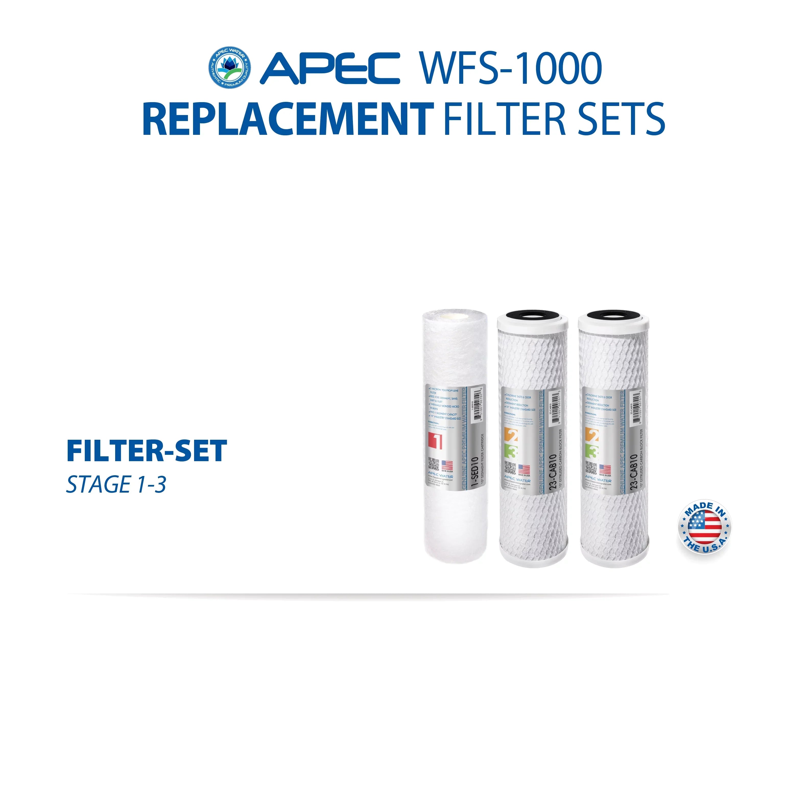 APEC - Super Capacity 3 Stage Under Counter Water Filtration System (WFS-1000)