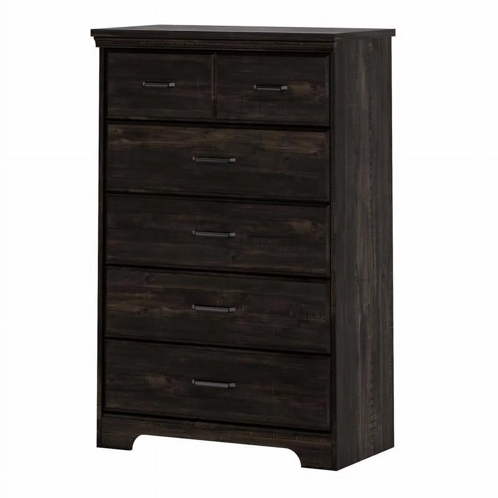 South Shore Versa Traditional 5-Drawers Dresser Rubbed Black