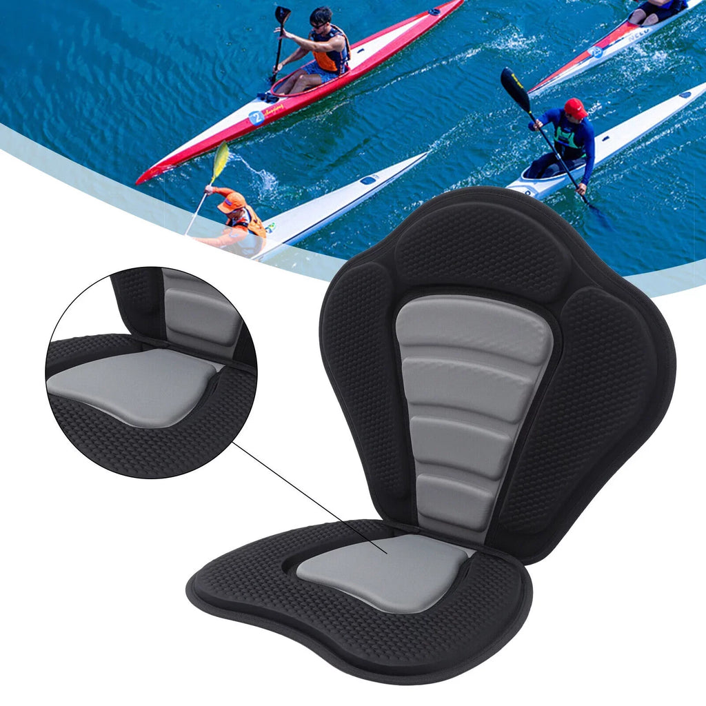 Adjustable Padded Kayak Seat Detachable Backpack Bag Canoe Backrest Storage Kayak Seat Deluxe Padded Watercraft Seat with Storage Bag Adjustable for Kayaking, Canoeing, Drifting, Rafting, Fishing