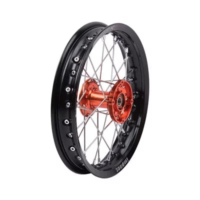 Impact Complete Wheel - Front 12 x 1.60 Black Rim/Silver Spoke/Orange Hub for KTM 50 SX MINI 2012-2018