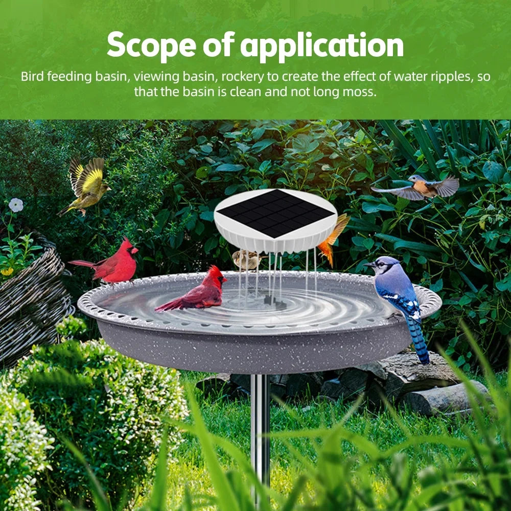 Walmeck Solar Water Wiggler for Bird Bath, Maker, 3.7V 1500mAh Backup Battery, Brushless Motor