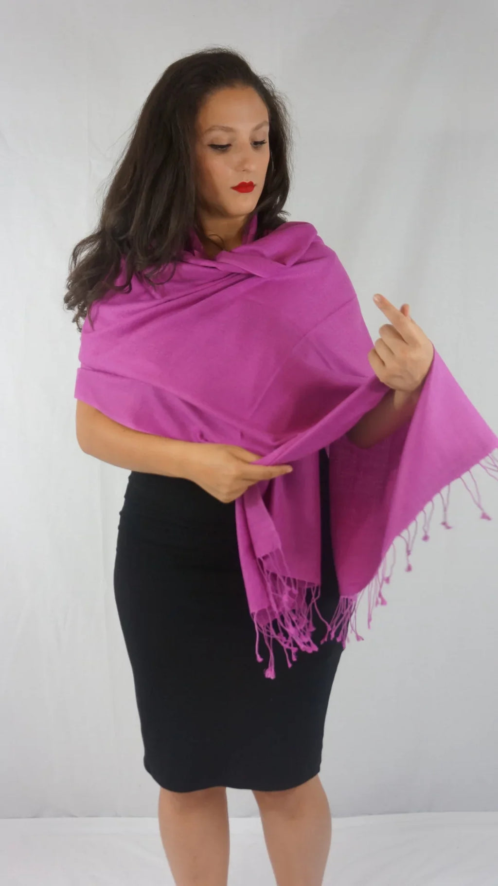 Scarf/Scarves/Shawl/Shawls/Stole/Wrap/Pashmina Scarf/Pashmina Shawl/Cashmere/Cashmere Scarf/Wool/Silk (Raspberry Sorbet)