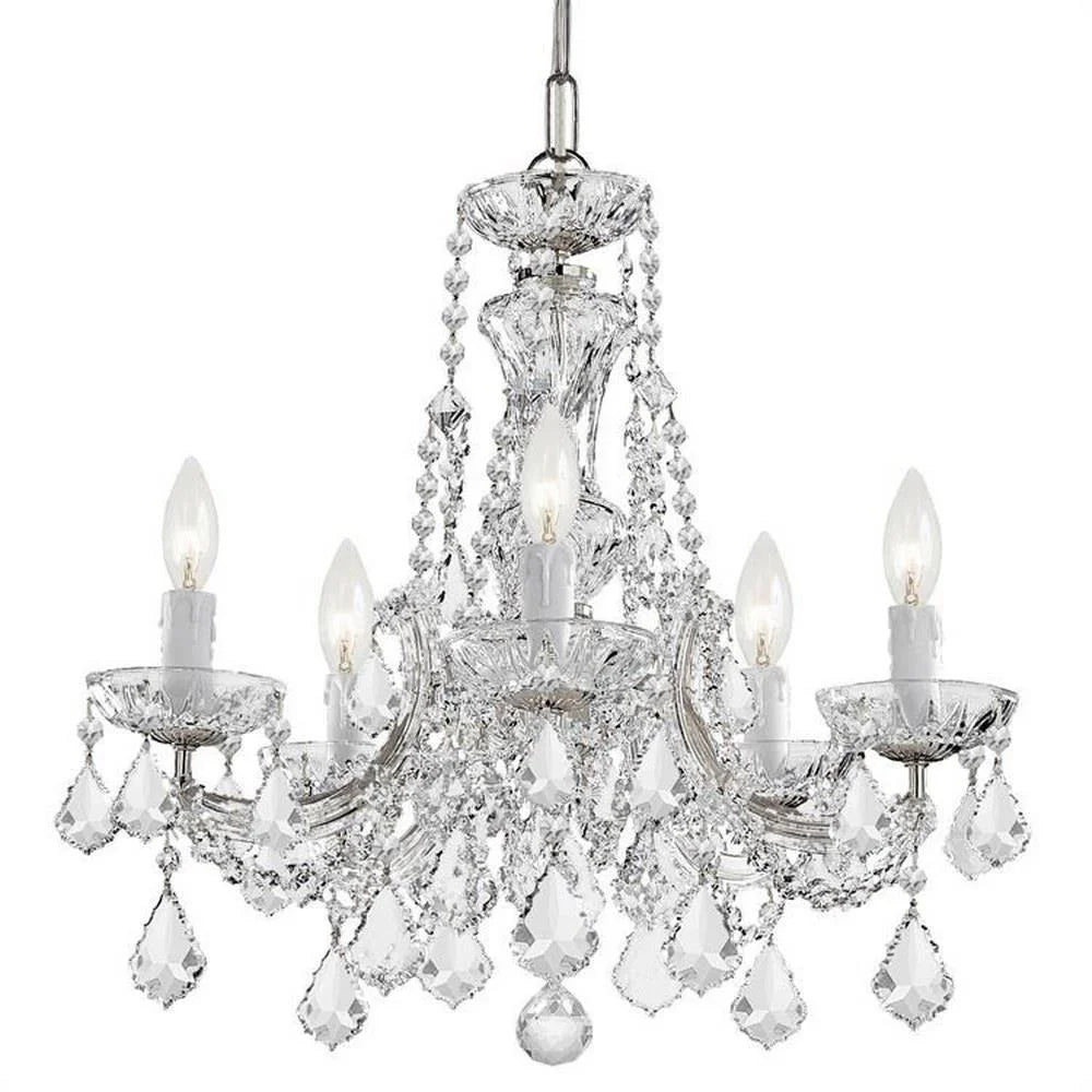 Five Light Mini Chandelier in Minimalist Style 20 inches Wide By 19 inches High-Swarovski Spectra Crystal Type-Polished Chrome Finish Bailey Street