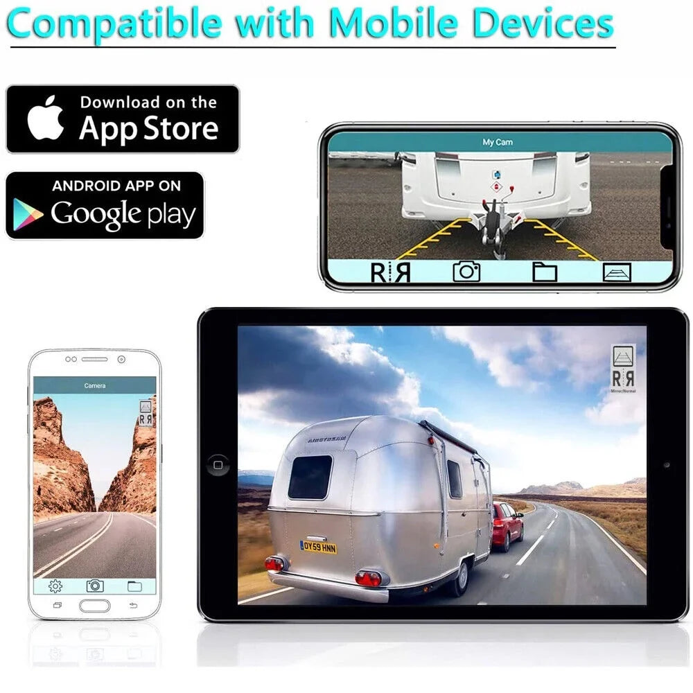 JahyElec WiFi Wireless Backup Camera, Magnetic Mount, 9600mAh Battery, Excellent for Front/Rear View