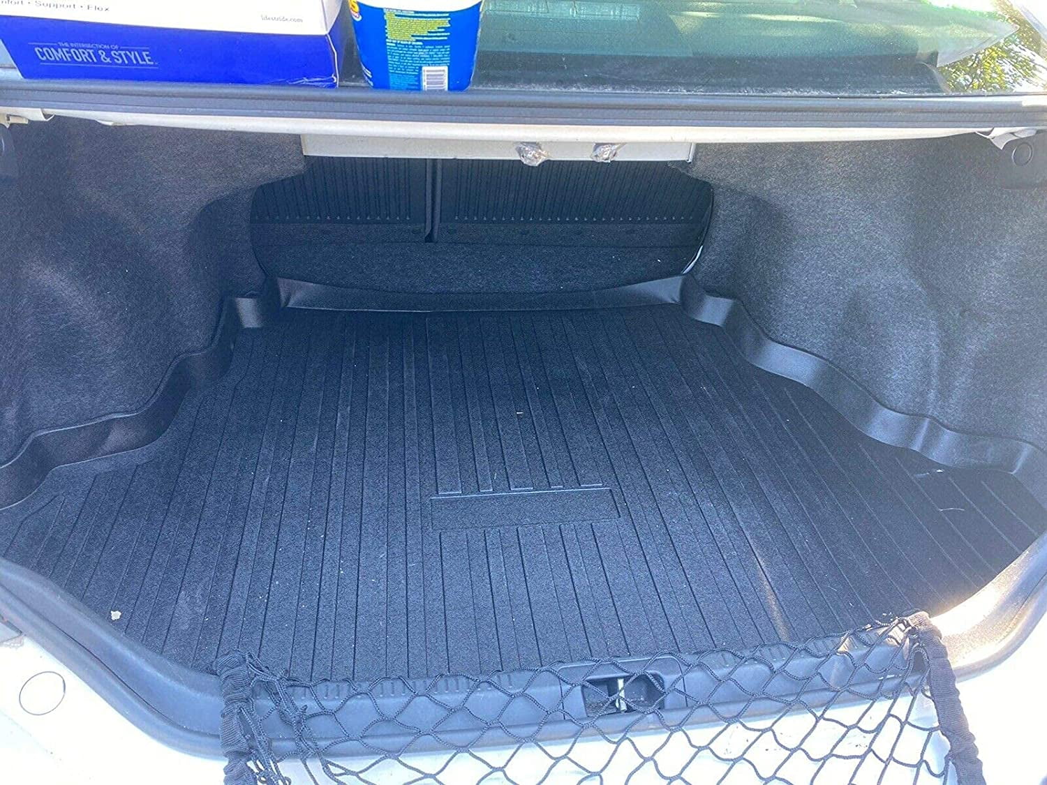 EACCESSORIES EA Cargo Liner – Trunk Mat for Toyota Camry 2012-2017 – Strong Trunk Mats for Cars with Raised Lip – Non-Slip Car Trunk Mat Rubber – Easy to Install – Laser Pre-Cut Design