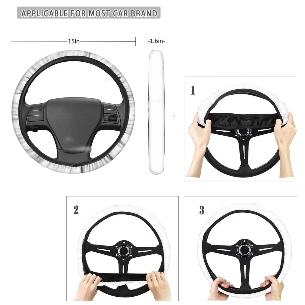 Binienty Interior Accessories Car Seat Protection Set of 8-Van Sedan Seatbelt Pad+Center Console Pad+Front Back Saddle Blanket Wrap Settring Wheel Shield AestheticMushroom Print