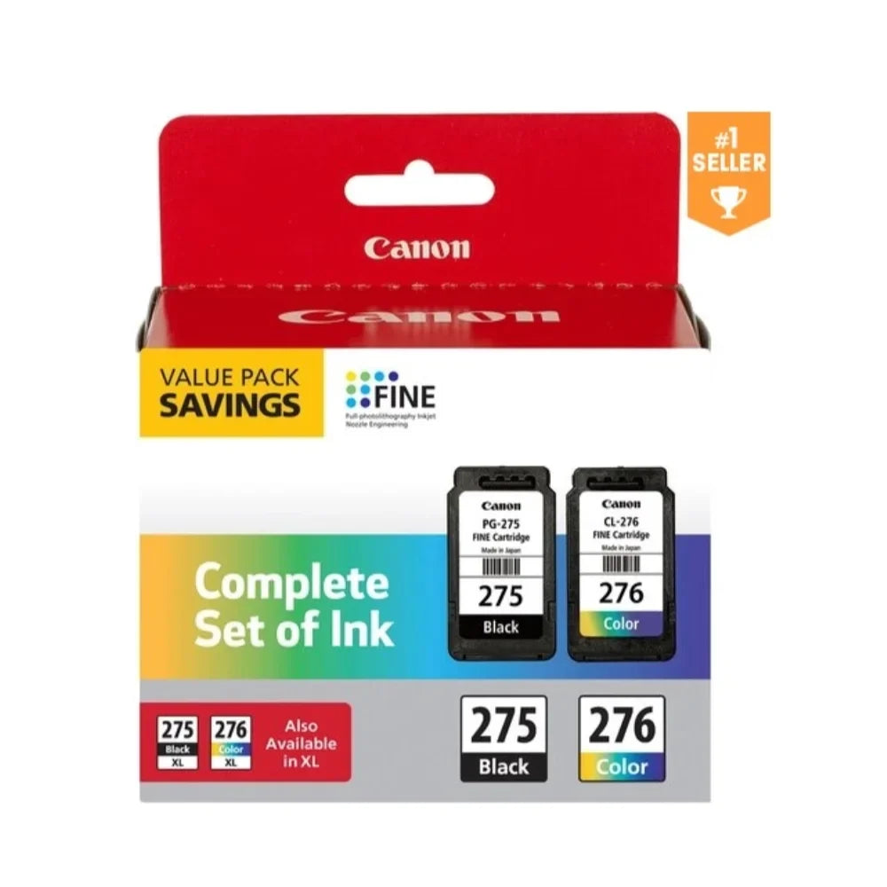 Canon Orginal PG-275/CL-276 Value Pack Complete Set of Ink, Fully Matching for PG-275XL and CL-276 XL