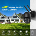 LISUEYNE Security Camera Wireless Outdoor, 4MP Pan/Tilt 2.4G Wifi Surveillance Cameras with Motion Detection and Siren, 2-Way Audio, Full Color Night Vision, for Multi-Platform