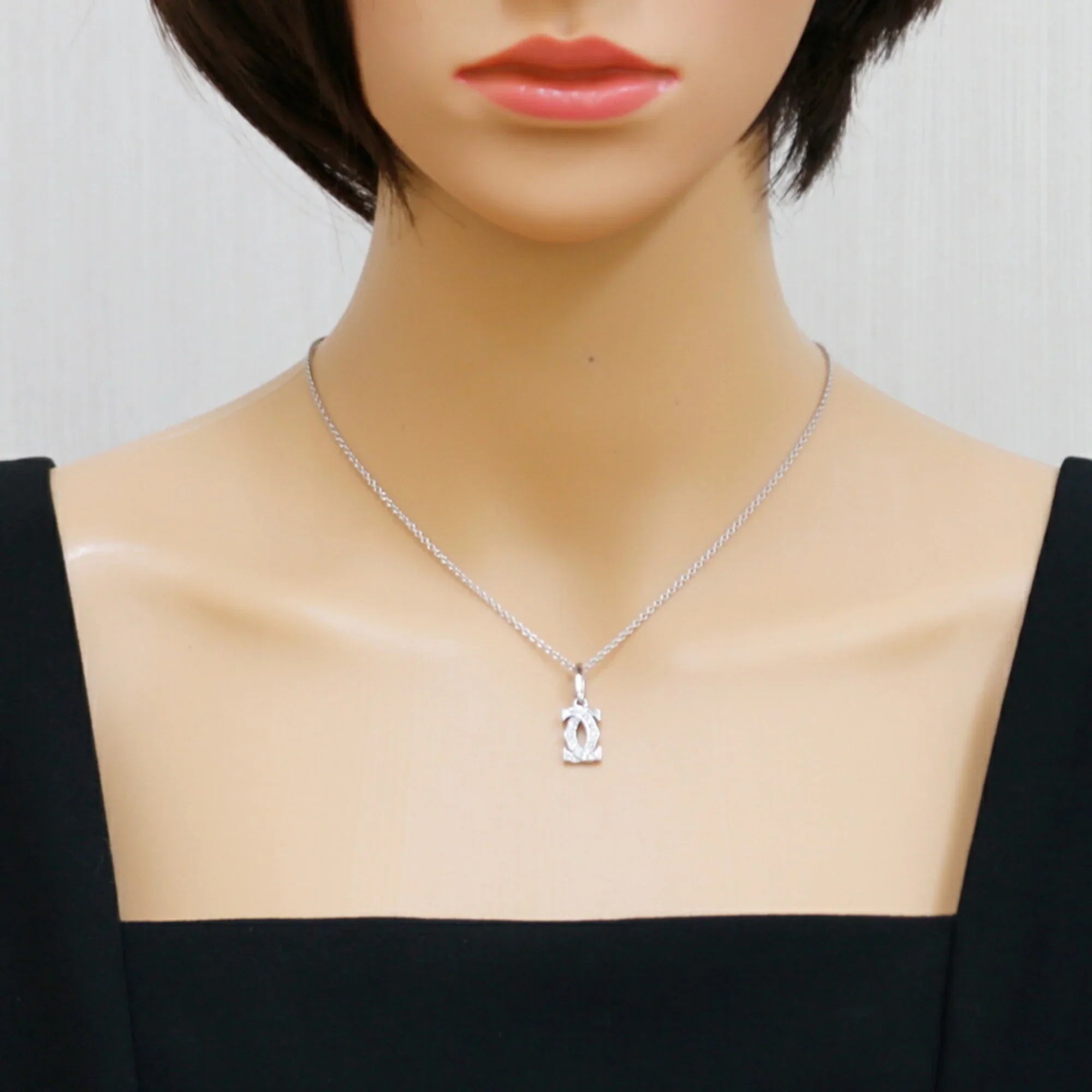 Pre-Owned Cartier 2C Diamond Pendant Top 18K Ladies CARTIER BRJ10000000119251 (Like New)
