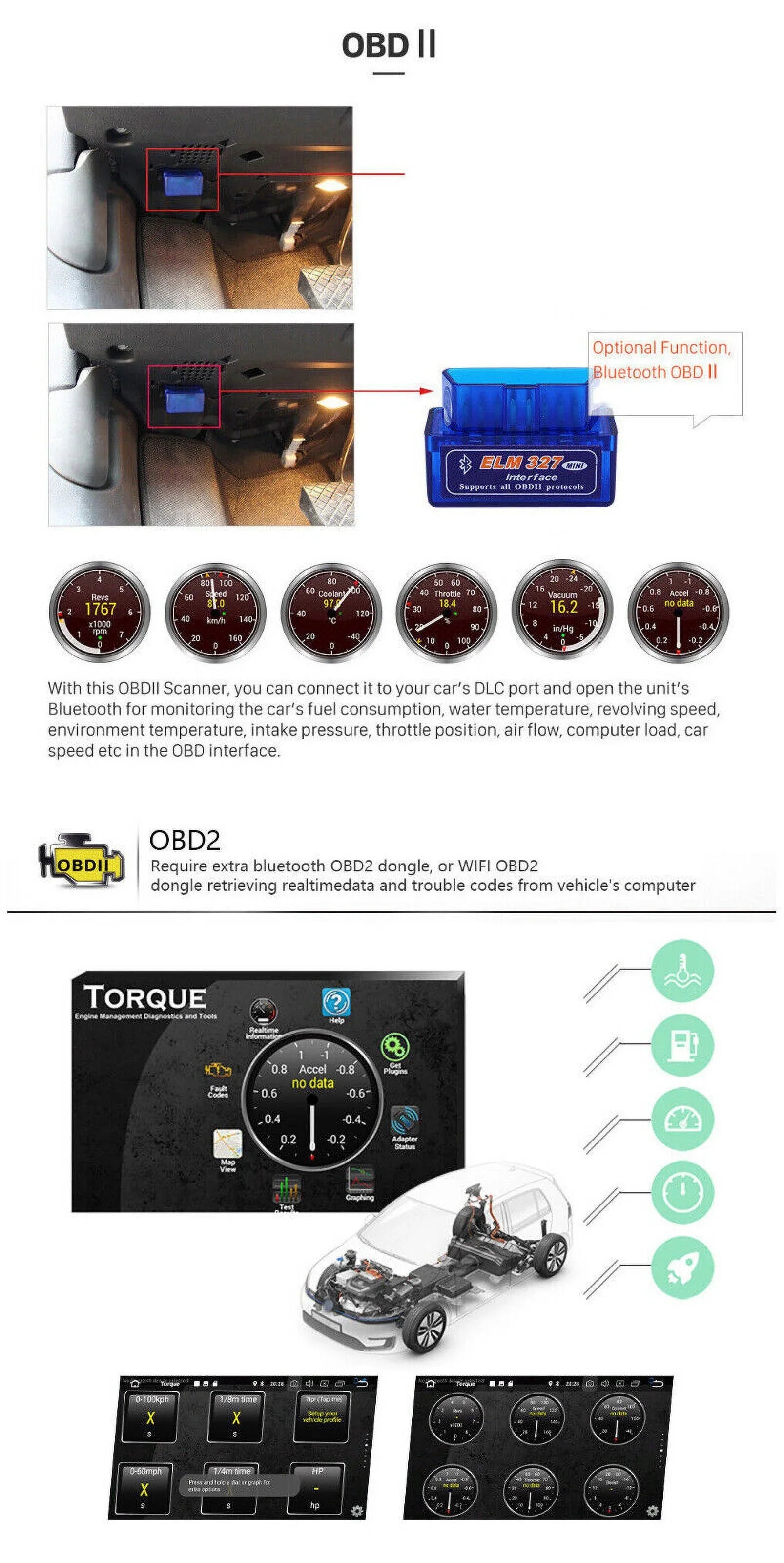 9" 1280*720 IPS 2+32G Android Auto CarPlay Car Stereo Radio for Toyota Prius 2009-2016 GPS w/Cam
