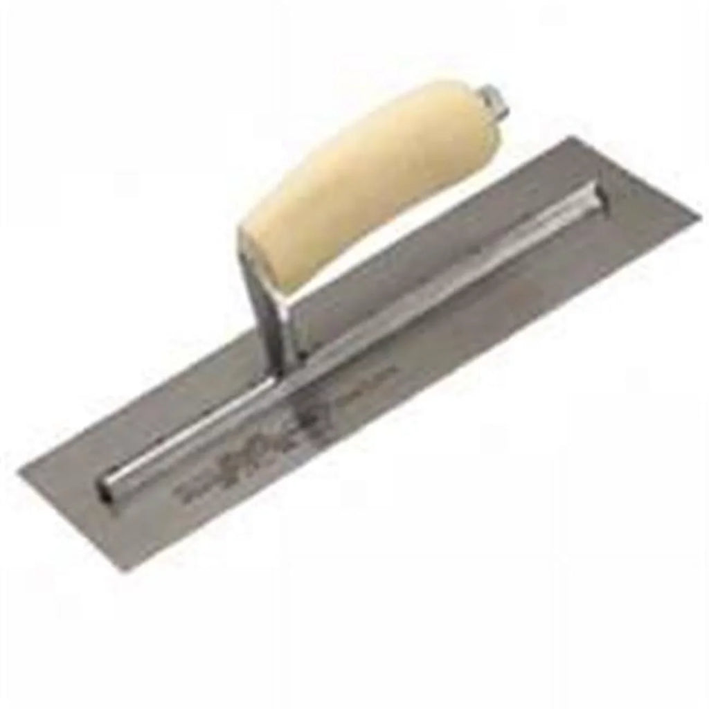 Marshalltown 4 In. x 18 In. High Carbon Steel Finishing Trowel with Curved Wood Handle
