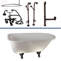 TKCTRN60-ORB4 Tub Kit 60 CI Roll Top Shower Rd Filler Supplies Drain-Oil Rubbed Bronze