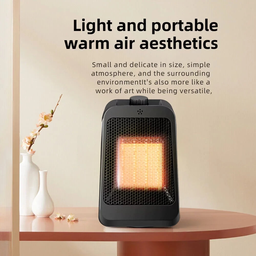 JahyShow Portable Space Heater - Keep Warm Anywhere - Adjustable Thermostat, 3 Modes - Black Office and Home Heater