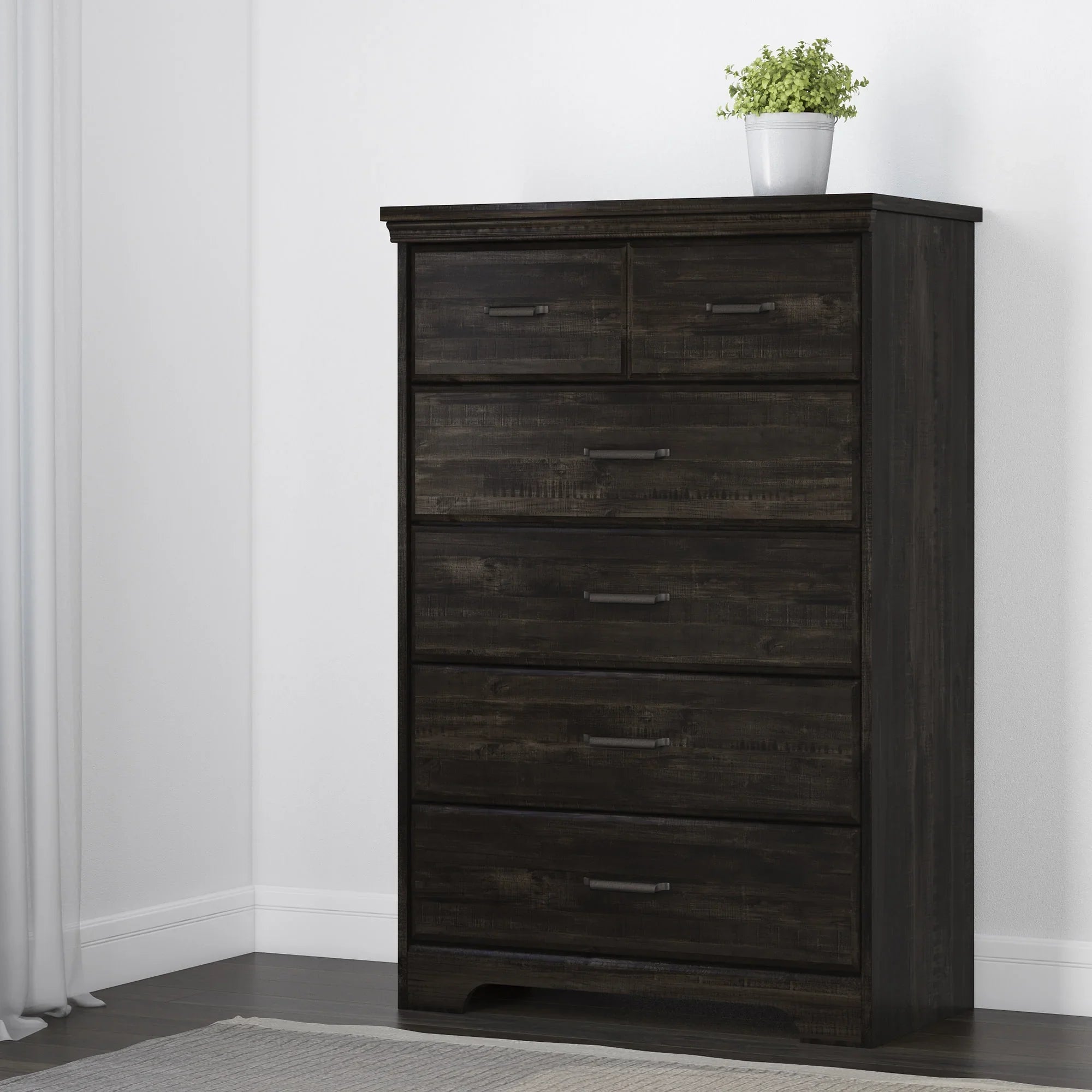 South Shore Versa Traditional 5-Drawers Dresser Rubbed Black
