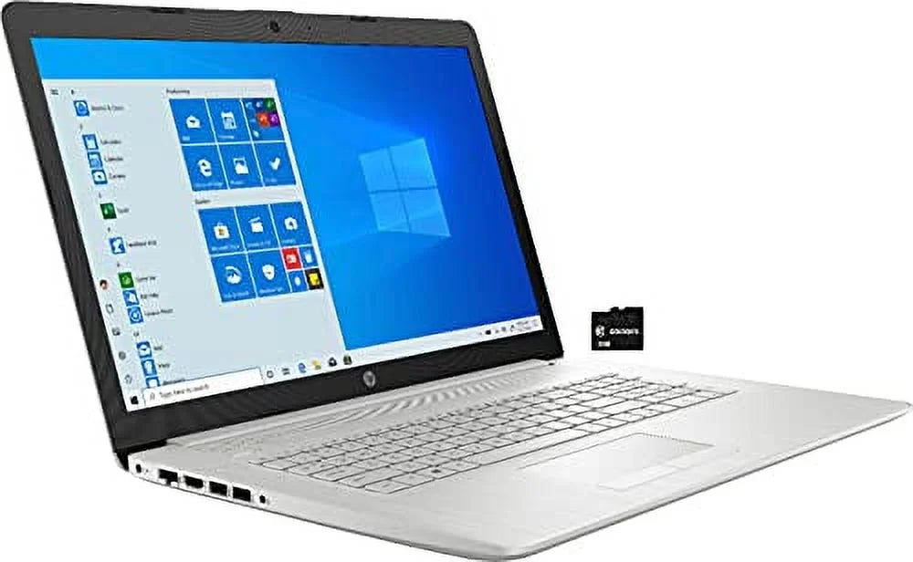HP 2021 17.3" FHD IPS Laptop Computer 11th Quad Core i5-1135G7, 16GB RAM 256GB SSD, Iris Xe Graphics, USB-C Webcam WiFi HDMI Windows 10 S Silver+GOLDOXIS Card