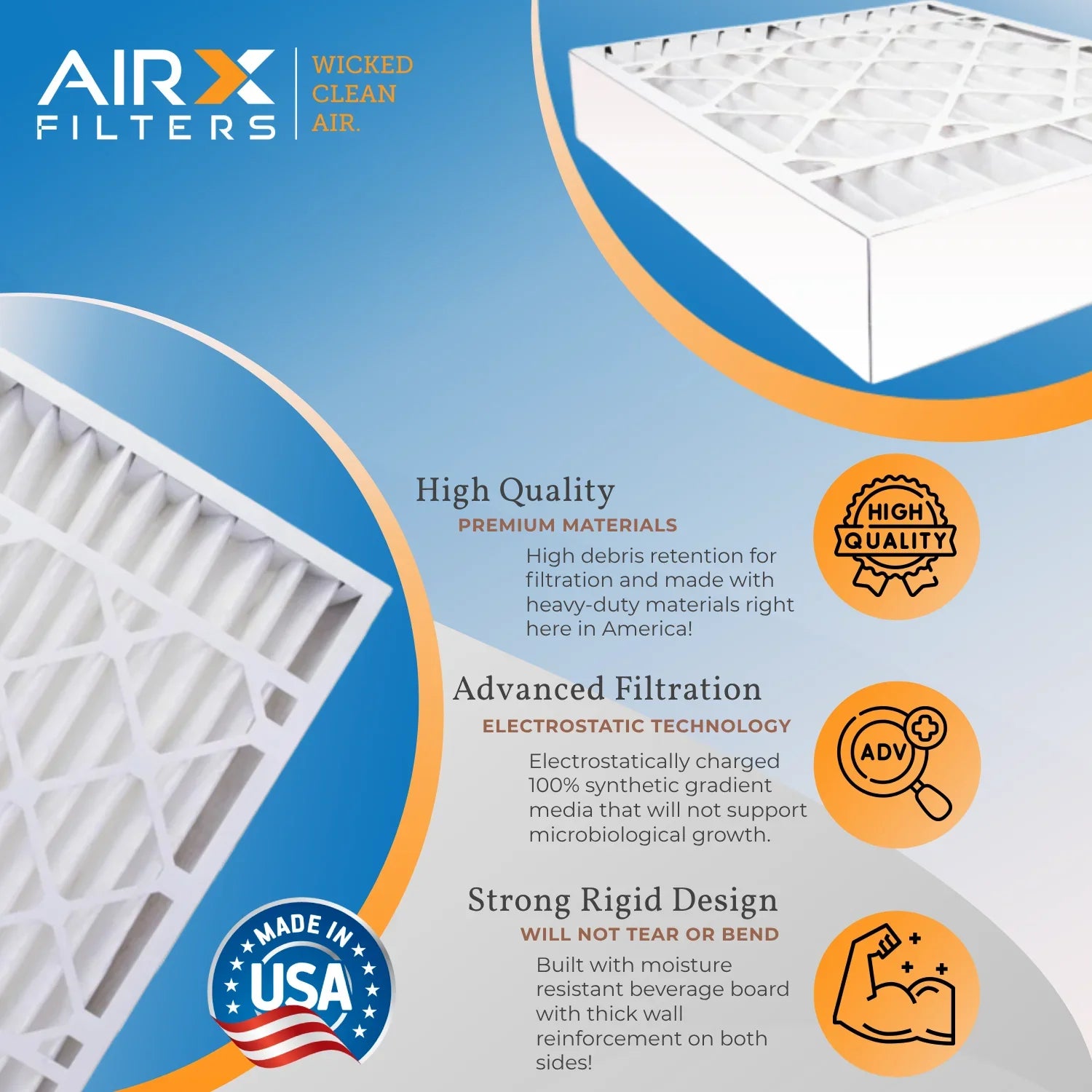 16x28x6 Air Filter MERV 11 Comparable to MPR 1000, MPR 1200 & FPR 7 Fitting with Aprilaire 401 Premium USA Made 16x28x6 Furnace Filter 1 Single Filter by AIRX FILTERS WICKED CLEAN AIR.