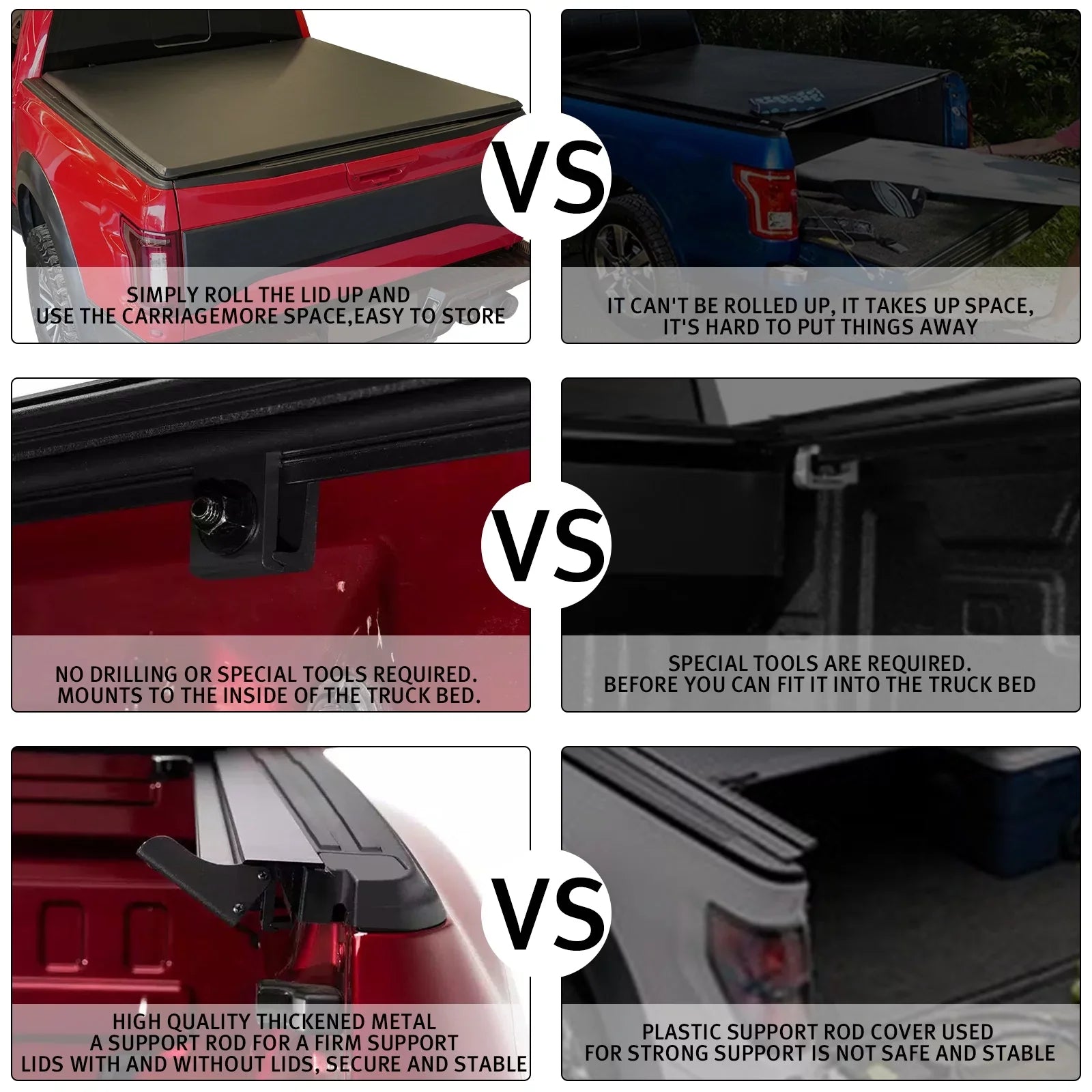 XTWEEX Soft Roll Up Truck Bed Tonneau Protection Fits 2002-2023 Dodge Ram 1500 | 2003-2023 Ram 2500 3500 | 2019+ Ram 1500 Classic Body(Not for New Body) 6.4 FT Bed W/O Rambox