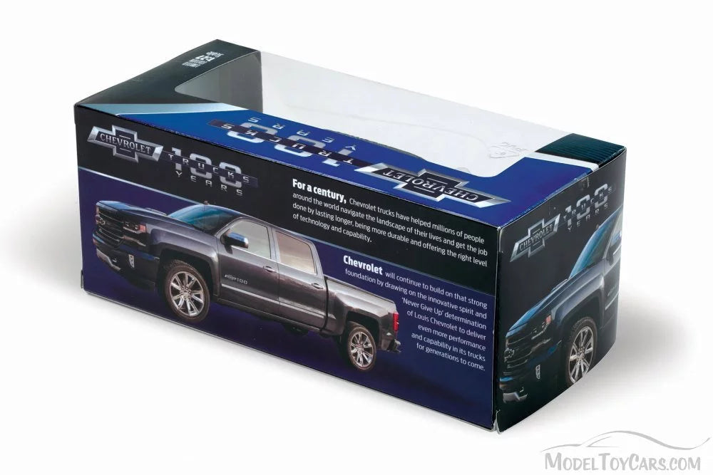 2018 Chevy Silverado Pick-Up Truck (Centennial Edition), Steel Blue - Motor Max 79353BU - 1/27 Scale Diecast Model Toy Car
