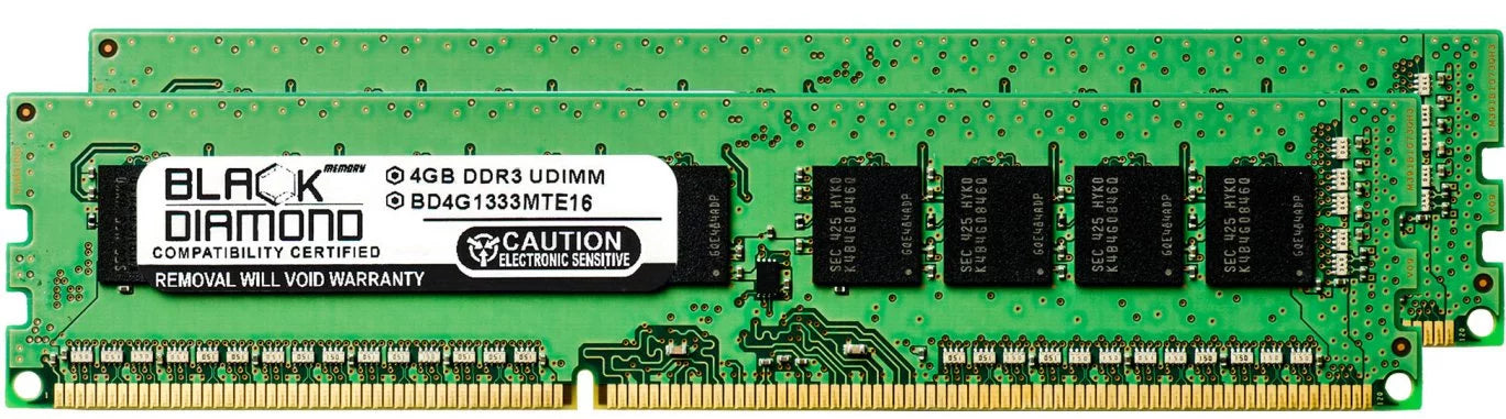 8GB 2X4GB RAM Memory for SuperMicro SuperServer 5000 5016I-MTF DDR3 UDIMM 240pin PC3-10600 1333MHz Black Diamond Memory Module Upgrade