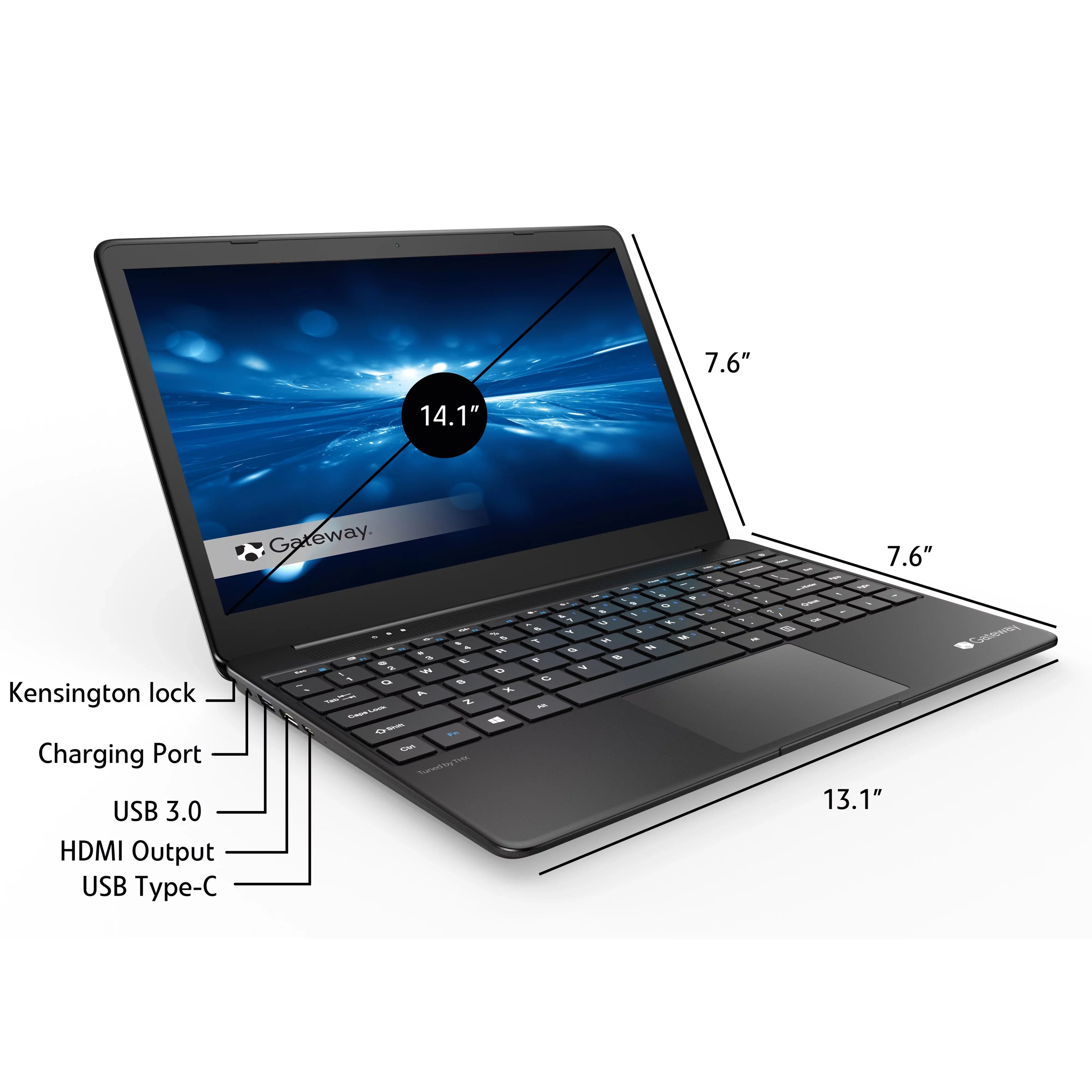 Restored Gateway 14.1" Ultra Slim Notebook, FHD, ® Core™ i5-1135G7, Quad Core, ® Iris® Xe Graphics, 16GB RAM, 512GB SSD, Tuned by THX™, Fingerprint Scanner, 1MP Webcam, HDMI, Windows 10 Home, Black (Refurbished)