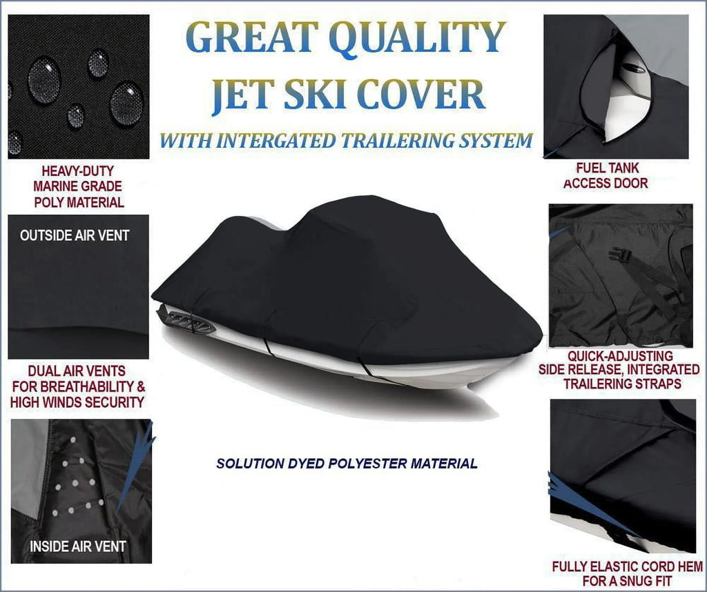 BLACK 600 DENIER JetSki Shield Fitting for Polaris Pro 785 1999 2000 Jet Ski Coating 1-2 Seater