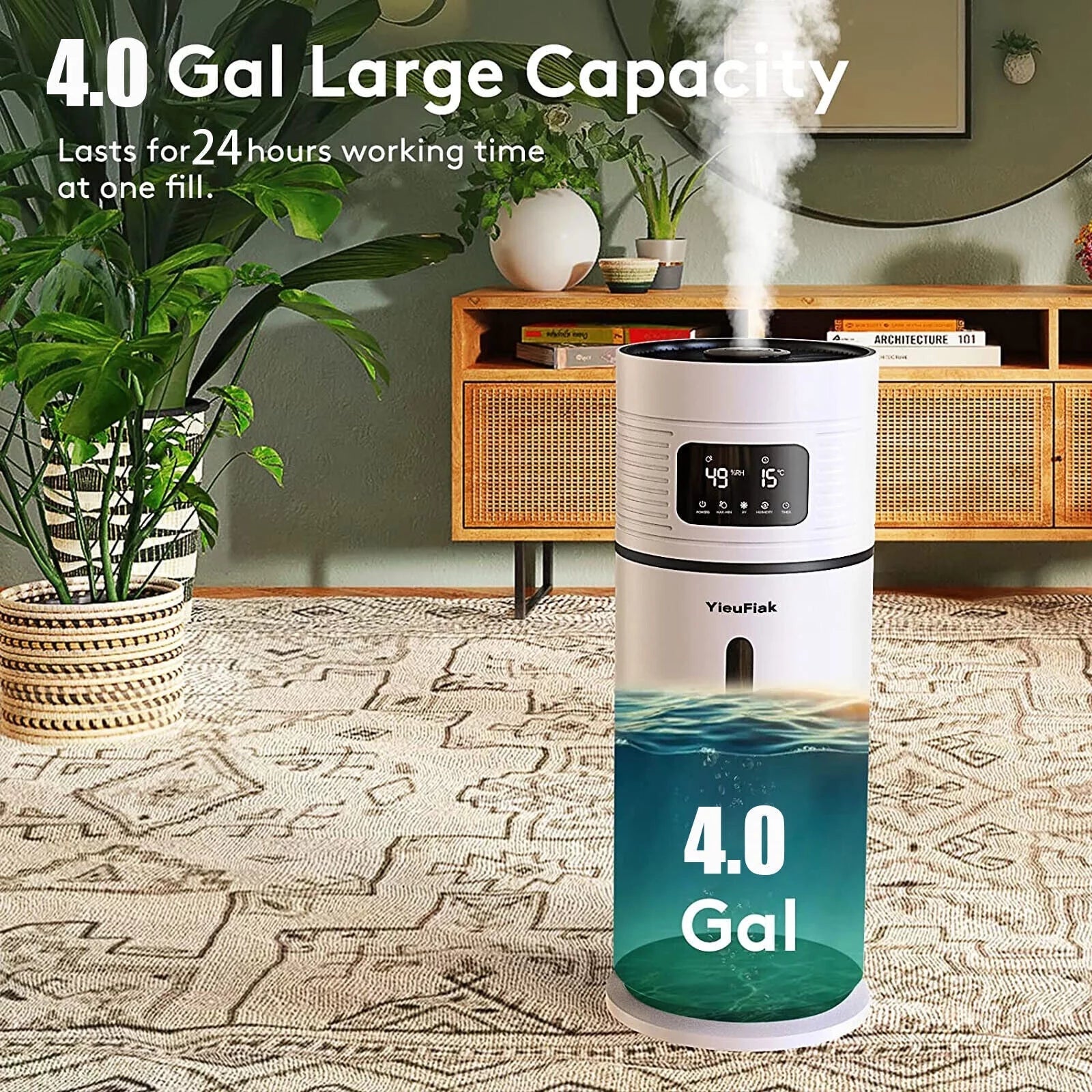 DENEST 4 Gal Commercial Large Humidifiers Style Industrial 360° Humidifier Whole-House