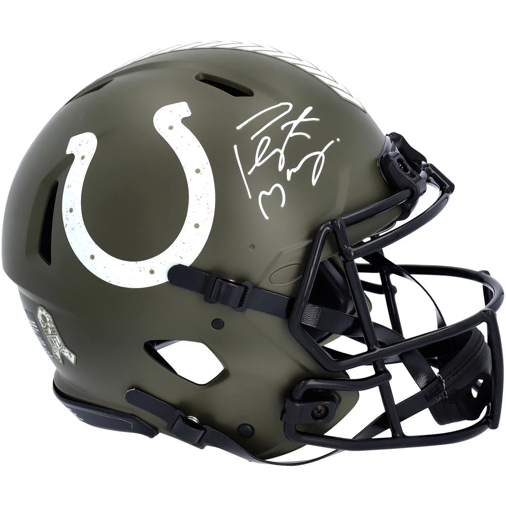 Peyton Manning Indianapolis Colts Autographed Riddell 2022 Salute to Service Speed Authentic Helmet