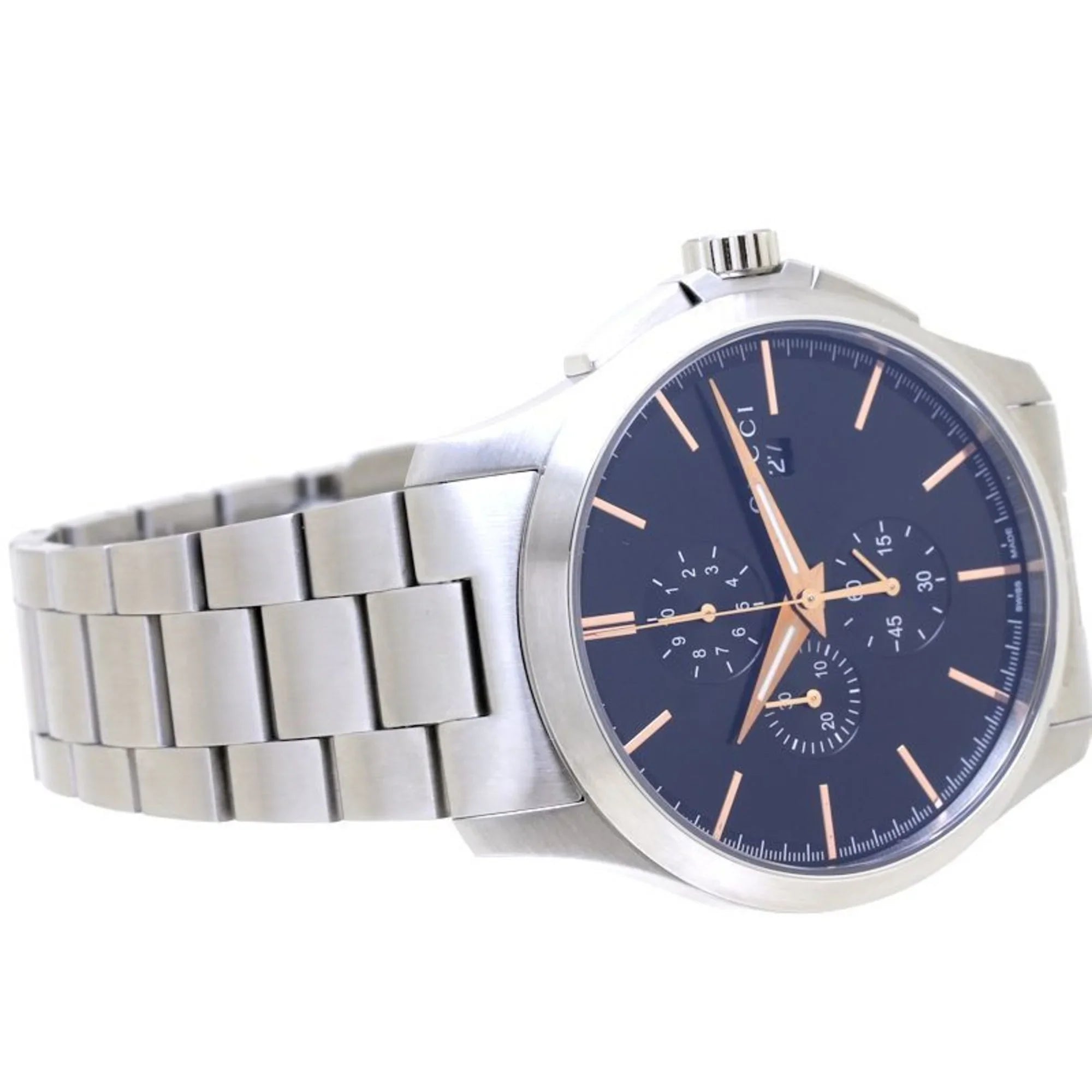 Pre-Owned GUCCI G Timeless Chronograph YA126272 126.2 Stainless Steel Men's 39276 (Like New)
