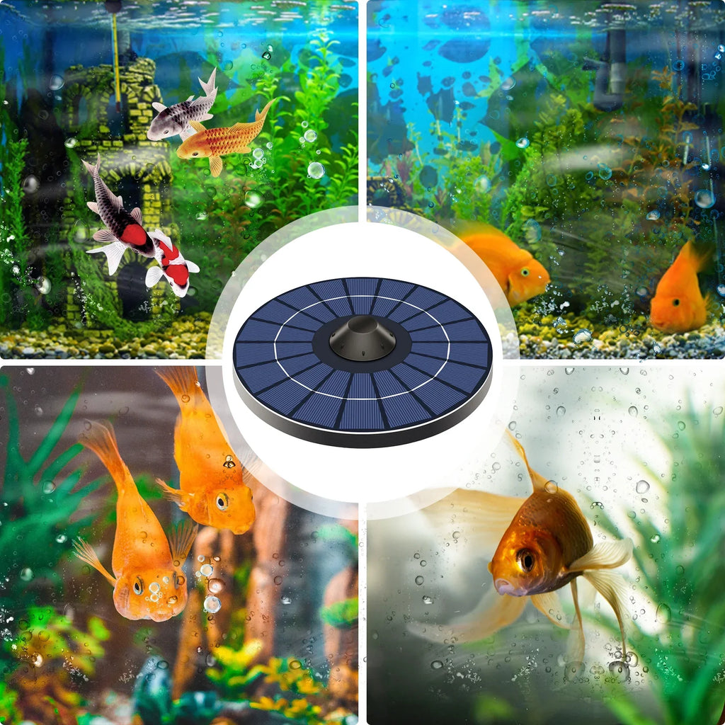Arealer Solar Pond Aerator Pump With Air Hose and Bubble Stone Pond Aerator FishOxygenator for Birdbath Fountain Small Pond Circulation