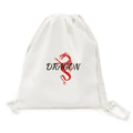 Animal Mythology Winged Dragon East West Backpack Canvas Drawstring Reusable Mesh Shopping Bag