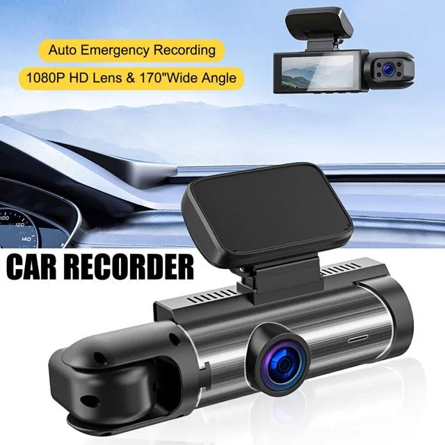 Xhy Car Dash Cam Dual Lens 1080P HD DVR Front or Inside Video Camera Driving Recorder Night Vision G-Sensor, Motion Detection