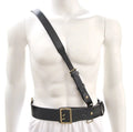 Sam Browne Belt with Shoulder Strap Black Leather WW1 will fit 42"- 45"