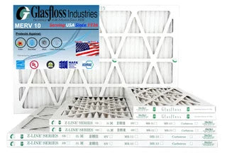 Glasfloss 14x18x1 - MERV 10 -Qty:12 - Furnace Air Filter - Made in USA (Actual Size: 13.5 x 17.5x7/8 inch)