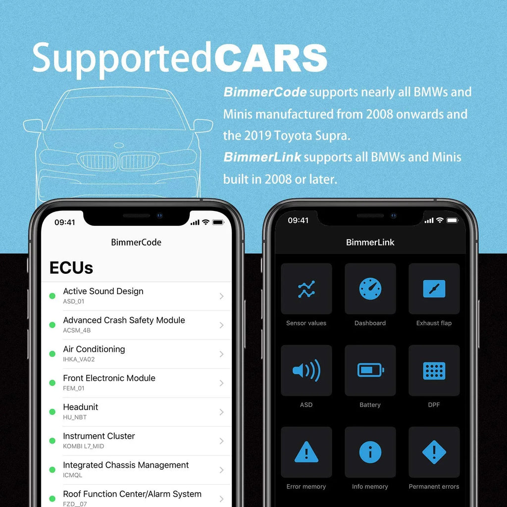 Vgate vLinker BM+ Bluetooth BLE OBD2 Scanner for BMW/Mini, Works with iPhone & Android Unlock Car Hidden Features in BimmerCode, OBD II Diagnostic Tool