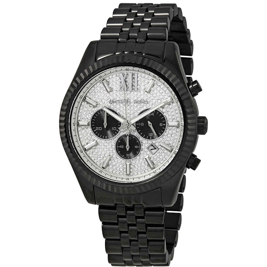 Michael Kors Lexington Chronograph Quartz Crystal Paved Dial Men's Watch MK8605