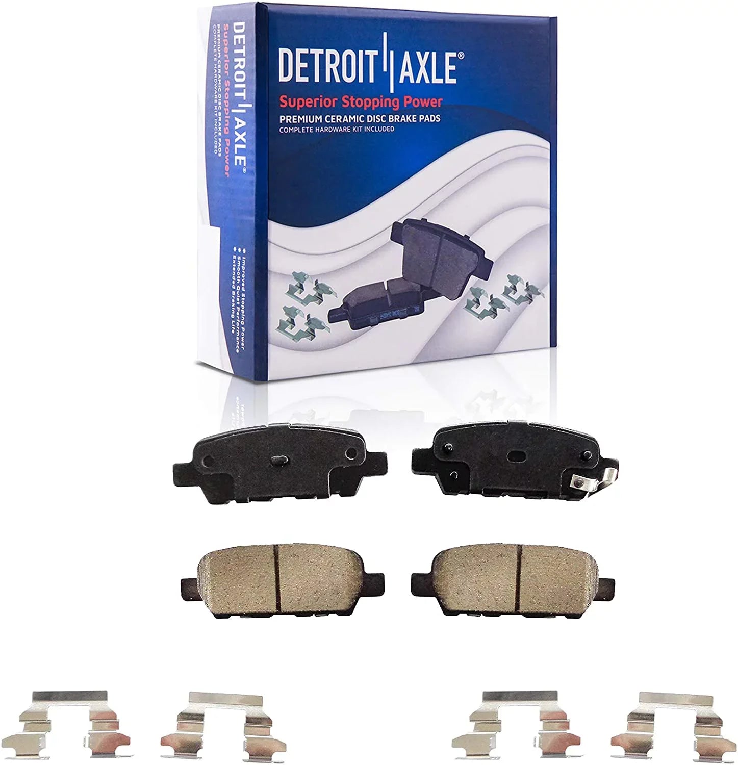 Detroit Axle - 5 Lugs Brake Kit for 08-13 Nissan Rogue 2008 2009 2010 2011 2012 2013 Disc Brake Rotors Ceramic Brakes Pads Replacement Front and Rear