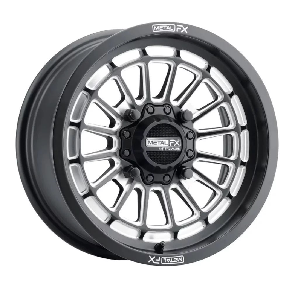 MetalFX Delta Contrast Cut 15" Wheels Bk 33" XTR370 Tires Can-Am Maverick X3 / Honda Pioneer 1000 / Talon