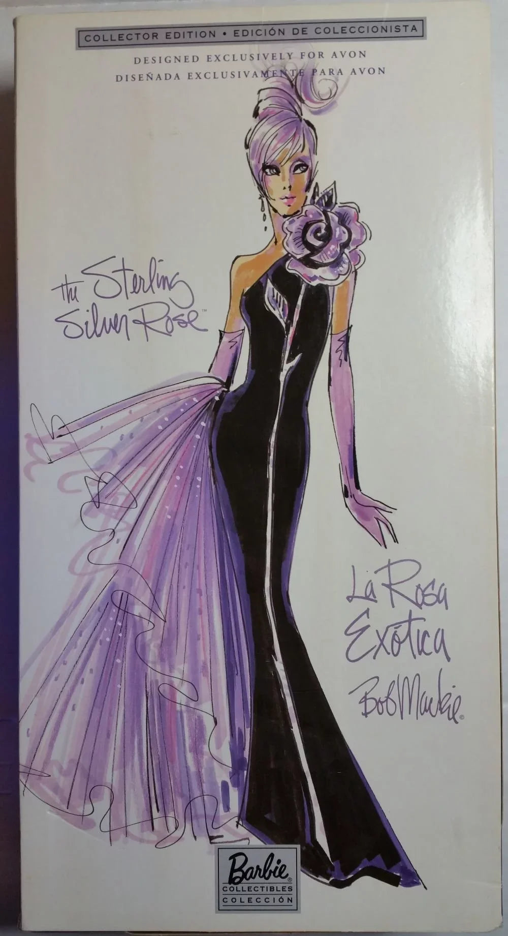 Sterling Silver Rose Barbie Doll by Bob Mackie Avon Exclusive 2001 Mattel 53865