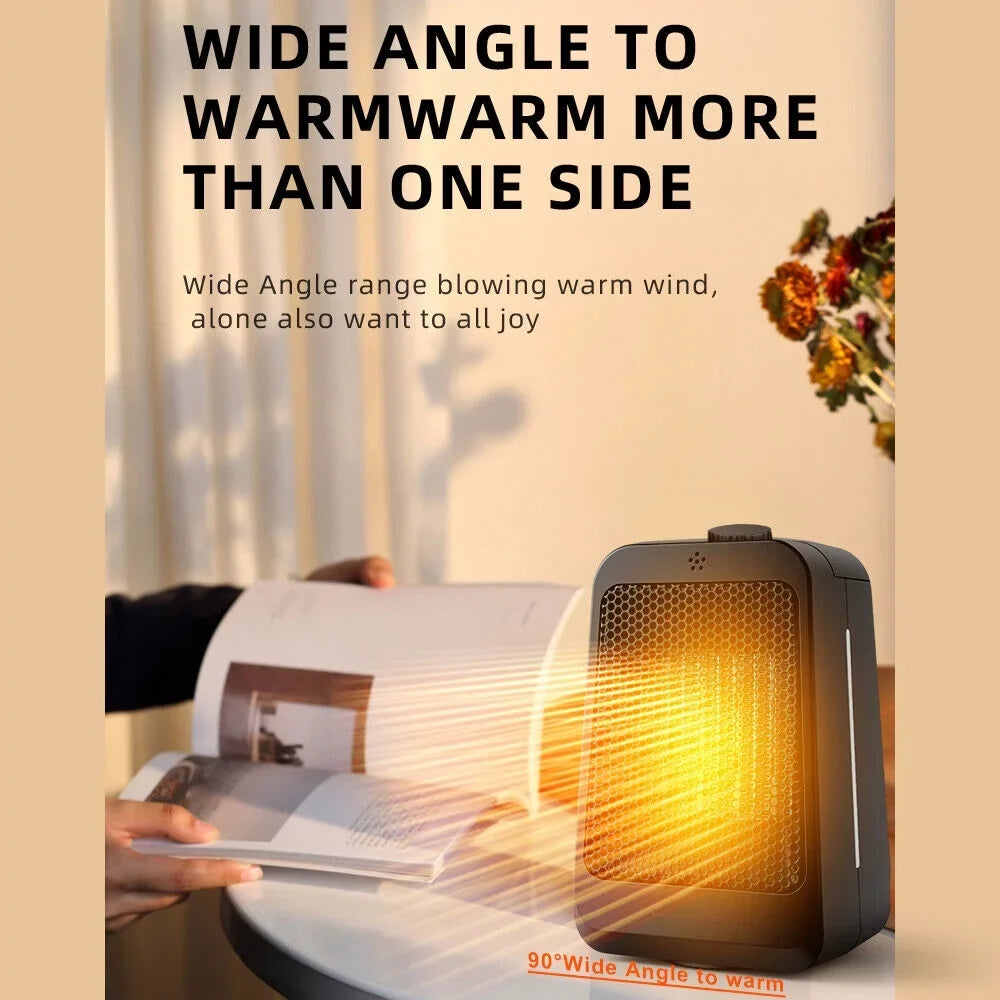 JahyShow Portable Space Heater - Keep Warm Anywhere - Adjustable Thermostat, 3 Modes - Black Office and Home Heater
