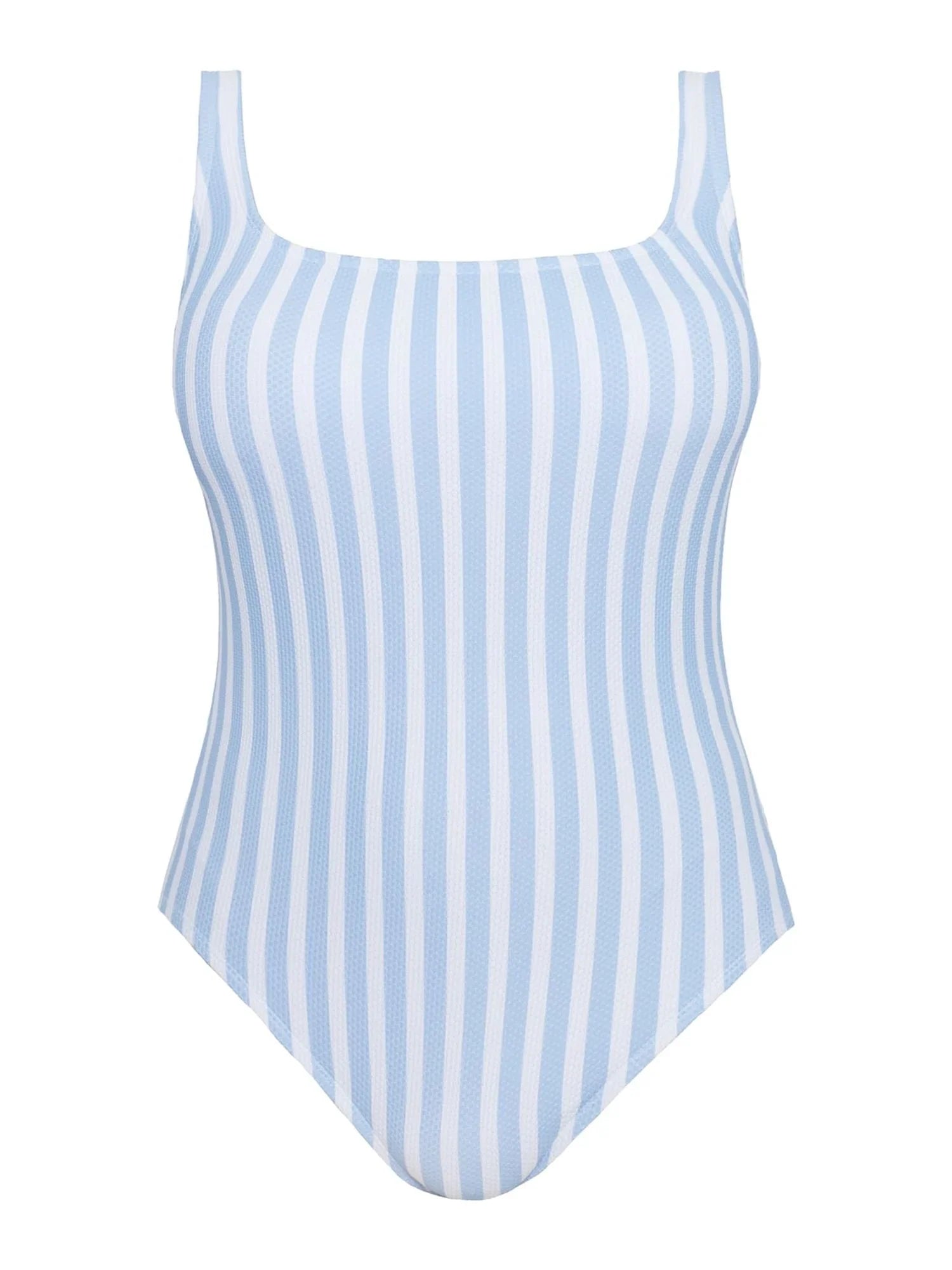 Time and Tru Women's Pique Square Neck One Piece Swimsuit, Sizes XS-3X