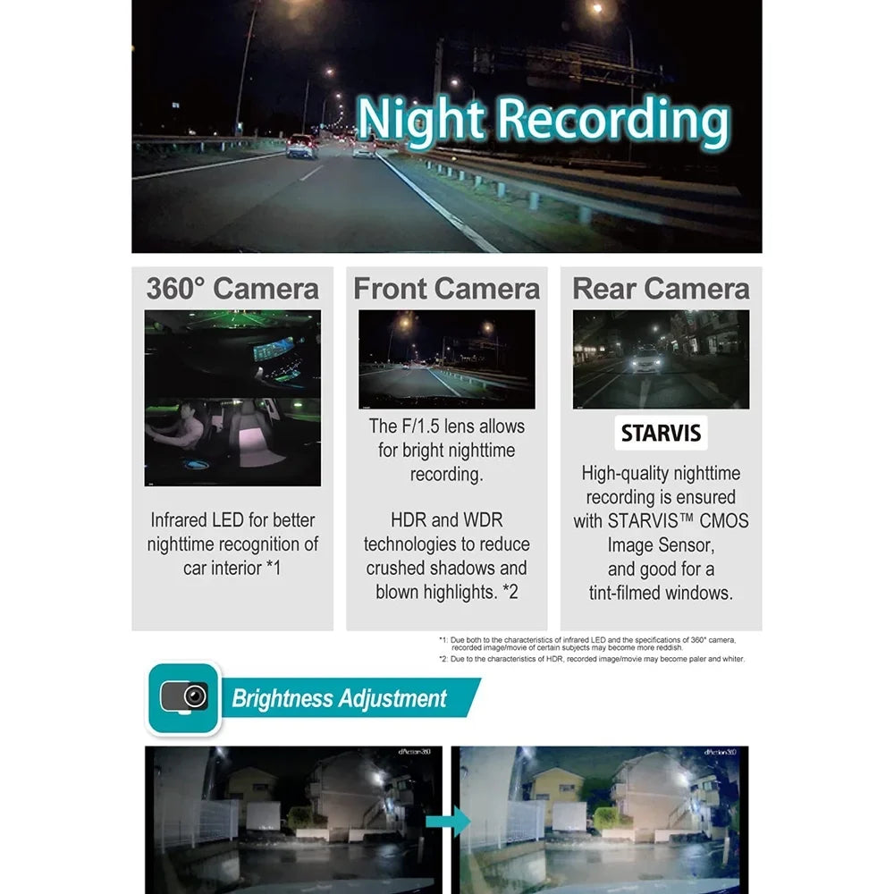 Razo Dash Cam DC4000RA, Simultaneous 3-Ch 360-Degree Recording, Records All Surroundings at Once, Wrap All Blind Spots, Built-in GPS, G-Sensor Impact Detection with 32GB microSD Card - (Open Box)