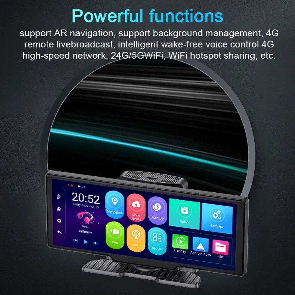 OWSOO Multi-language Dual Lens Car Video Recorder Auto Dash Cam Car Recorder Night Viewing 10.26in DVR 170 Degree Wide Angle Car Global Positioning System Navigation