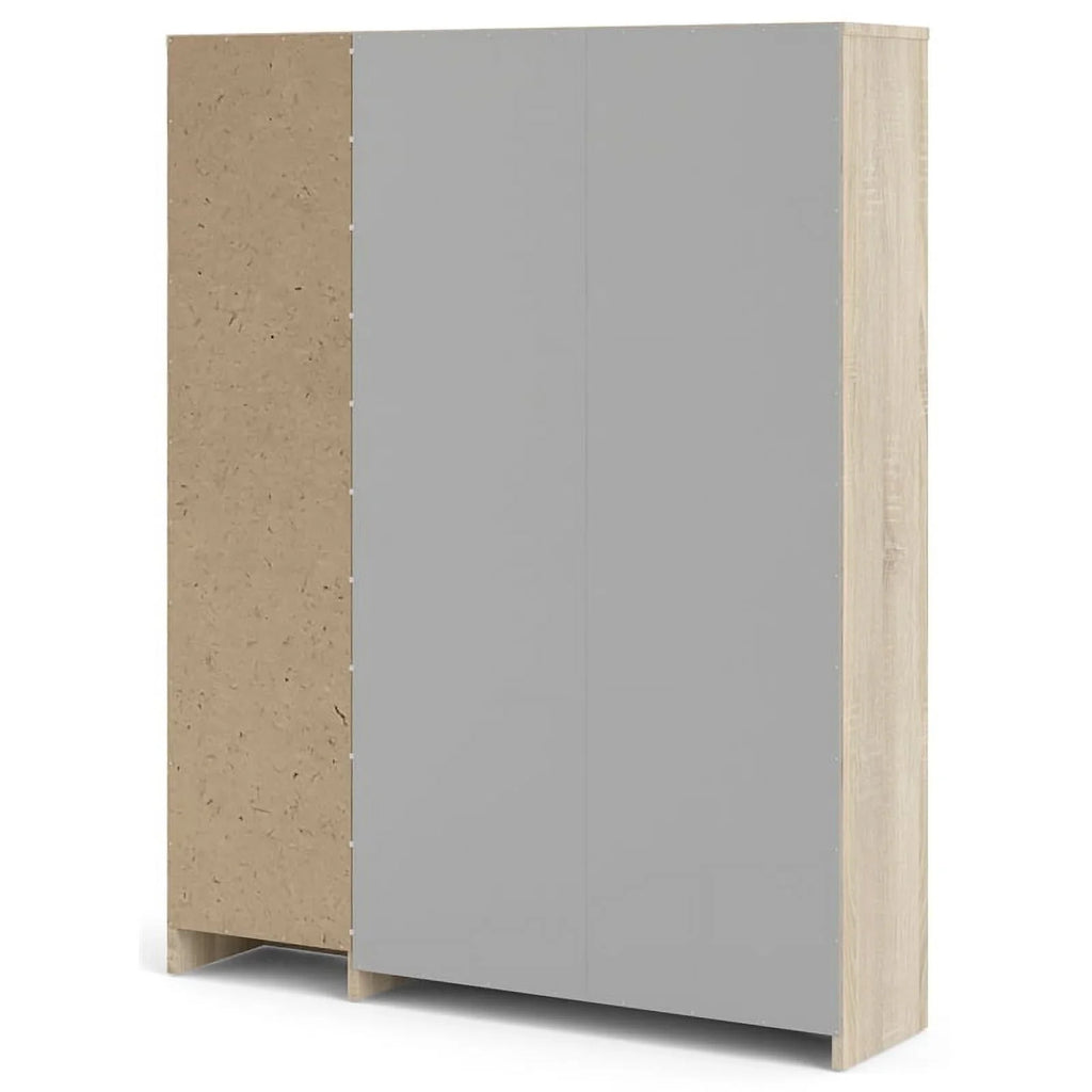 Allora 3 Drawer Shoe Cabinet & Door in Oak-White High Gloss with 2 Layers