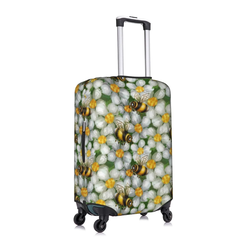 Kll Bees And Flower Luggage Wrap Suitcase Wrap Suitcase Protector-