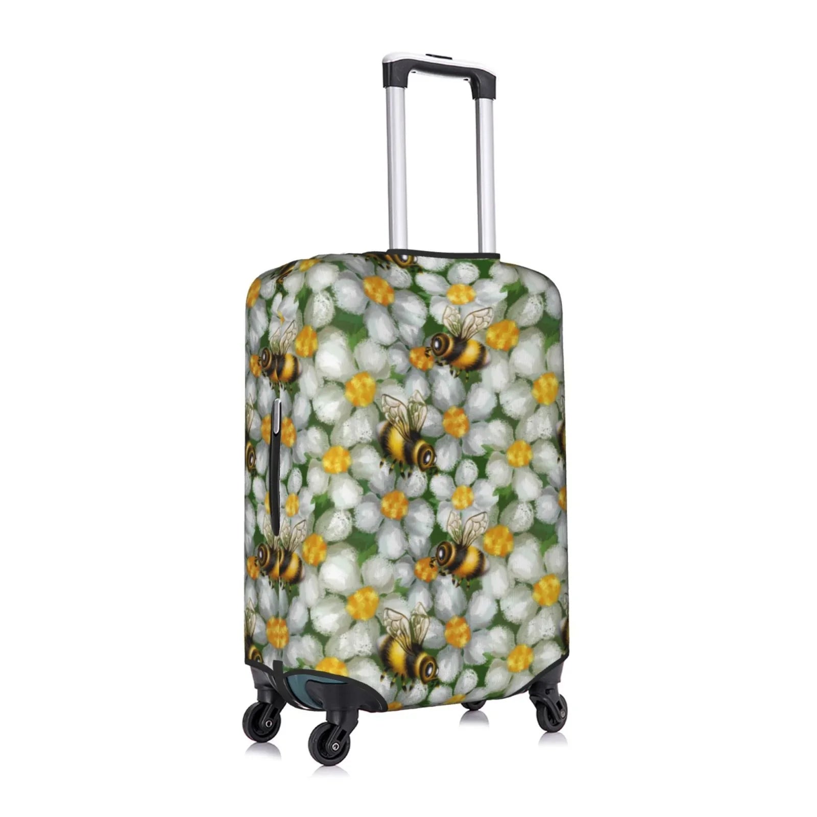 Kll Bees And Flower Luggage Wrap Suitcase Wrap Suitcase Protector-